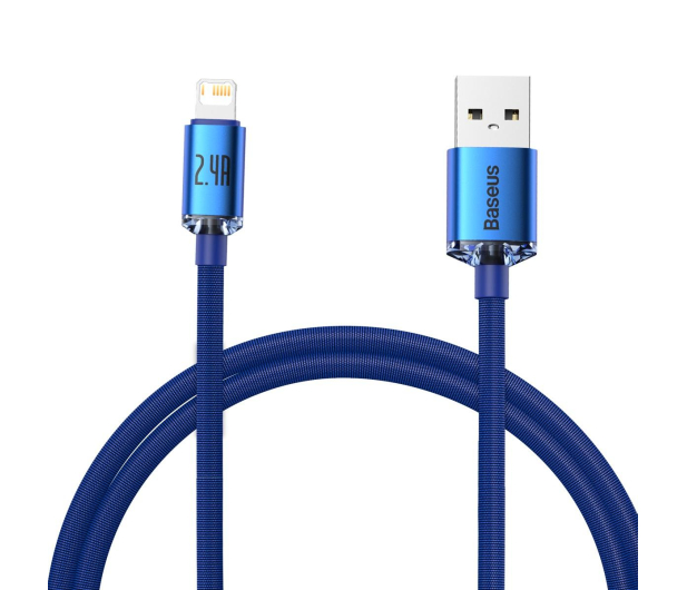 Baseus Crystal Shine Series USB-A - Lightning 2,4A 2m niebieski - 1295805 - zdjęcie
